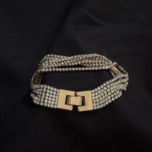 Crystal Multi-Strand Rose Gold Tone Bracelet